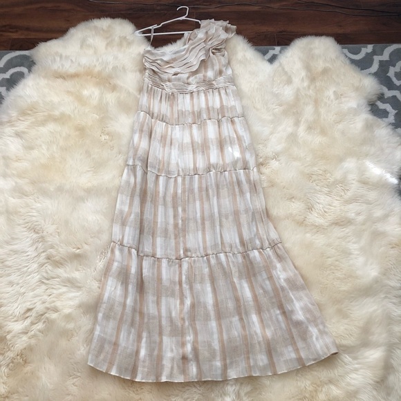 Tularosa Avery One-Shoulder Maxi Dress Stripe L - Picture 7 of 10